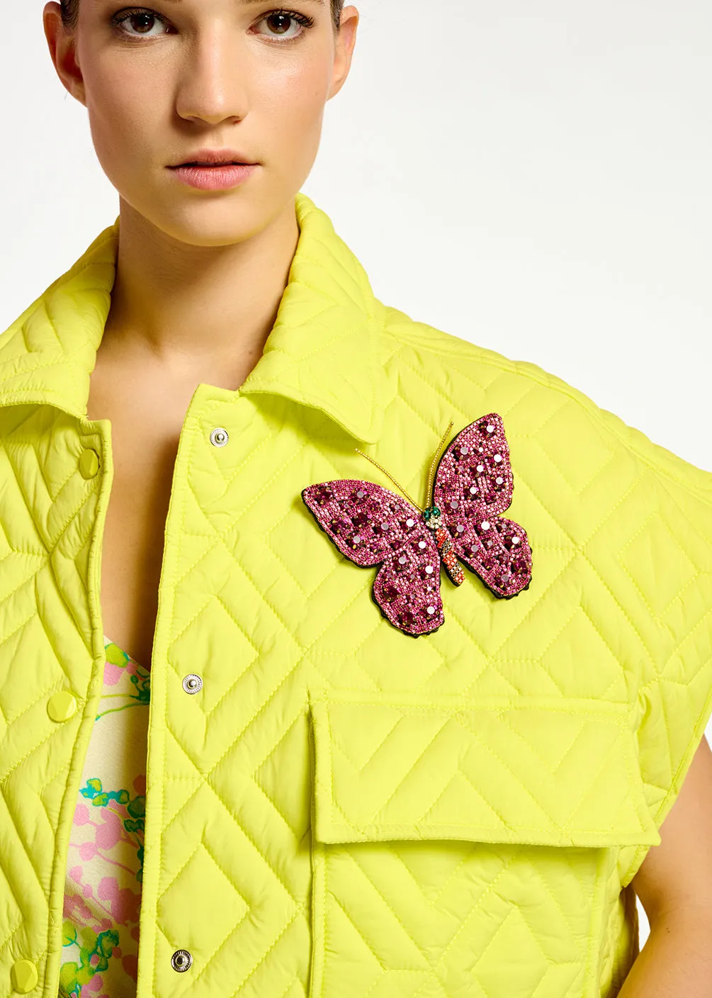 Yellow quilted vest