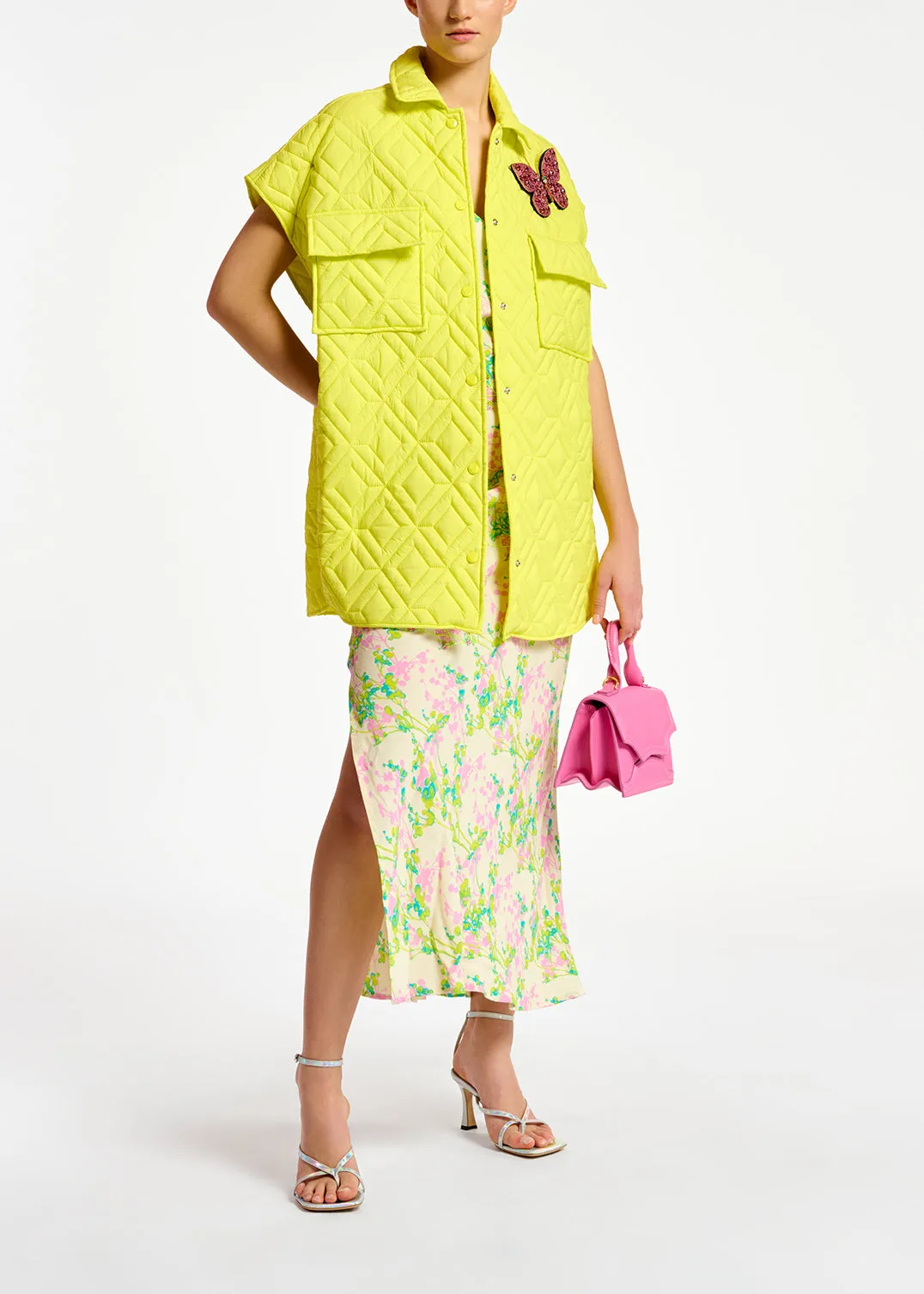 Yellow quilted vest