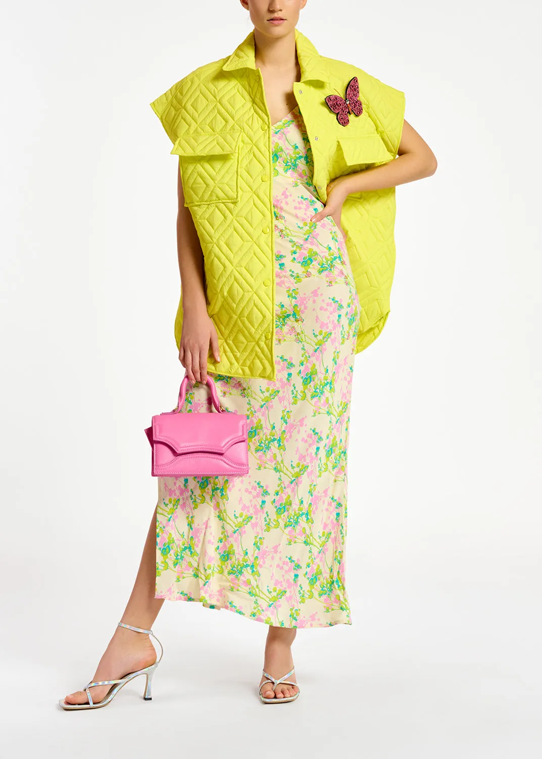 Yellow quilted vest