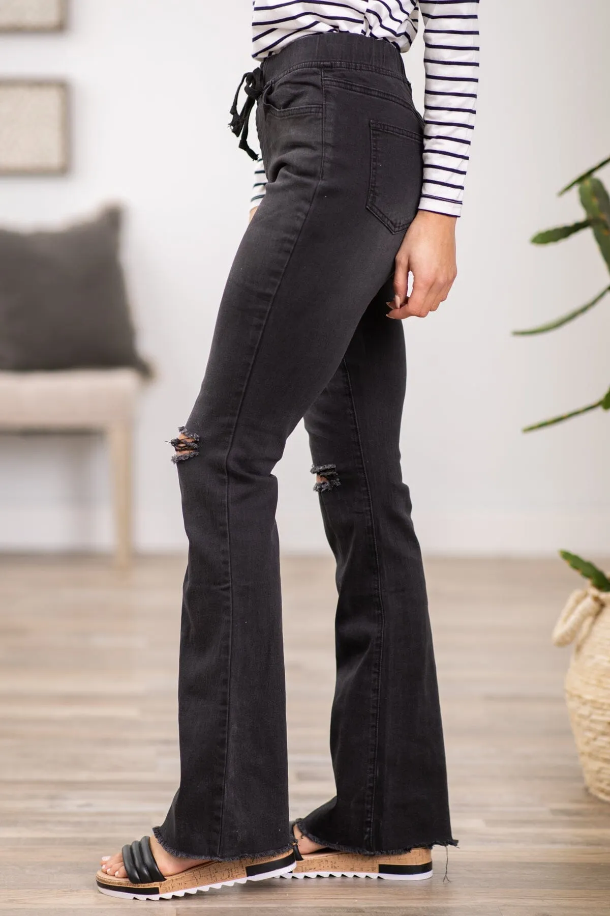 YMI Black Flare Jogger Jeans