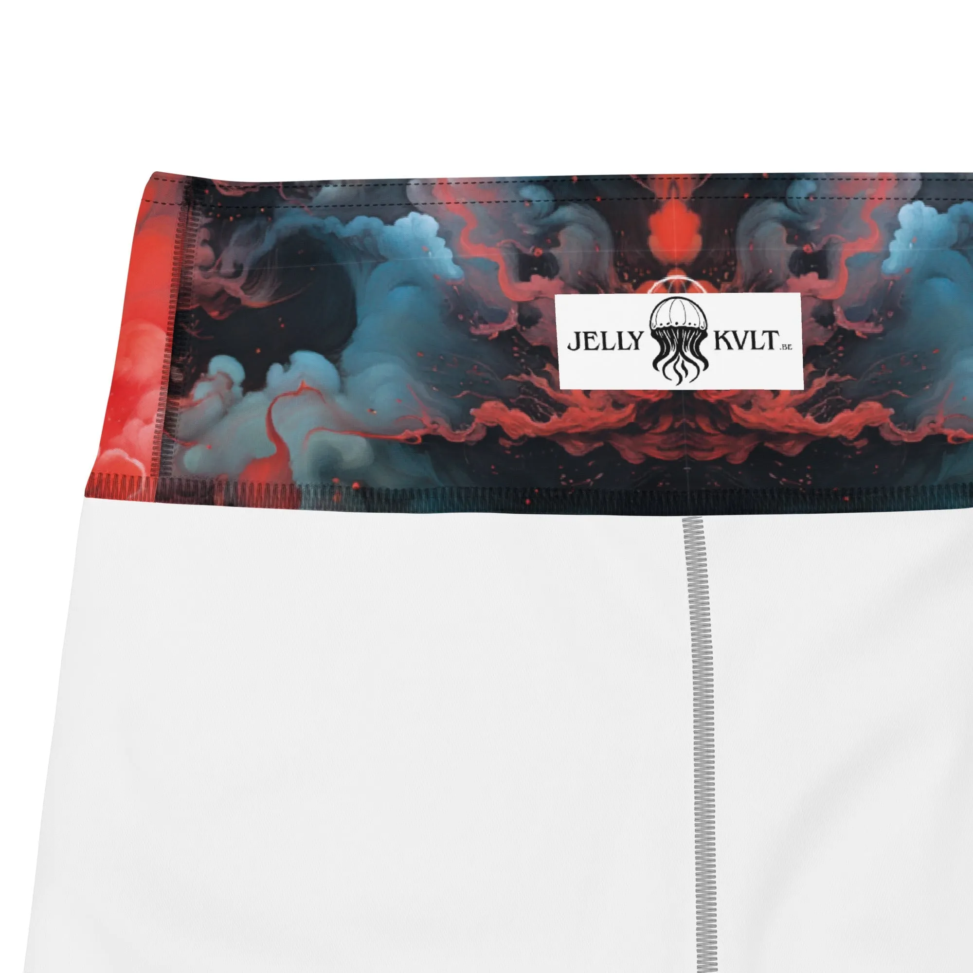 Yoga Shorts - Ethereal Crimson Flow - Light