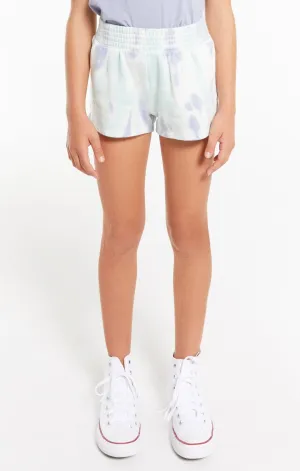 Z Supply Girls Brixton Tie Dye Short - Aqua Ocean