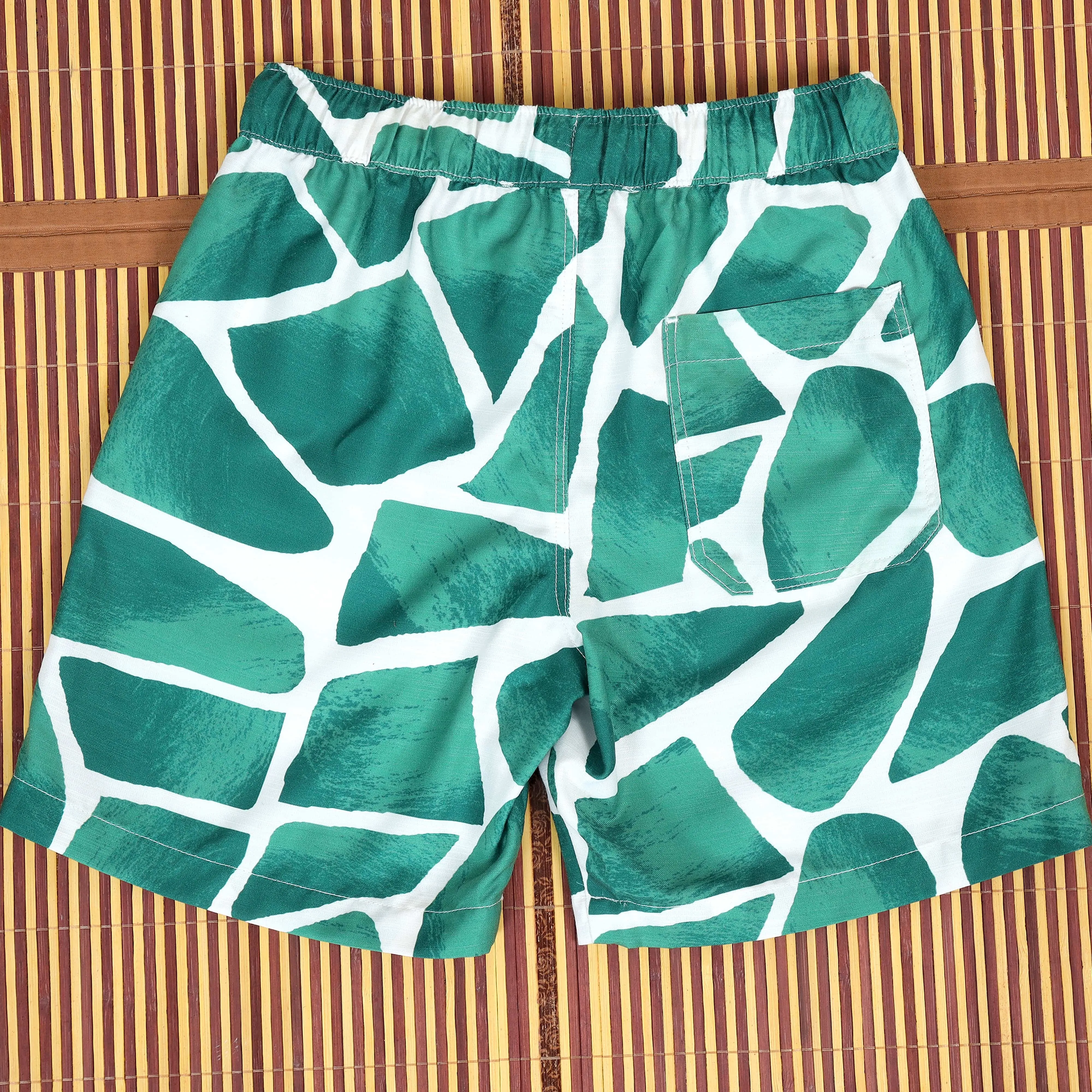 Zaraffah Printed Dark Green Short