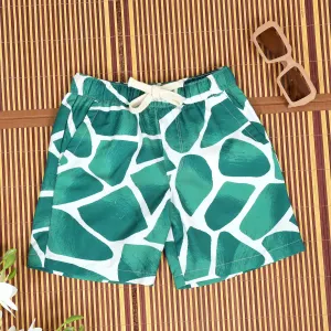 Zaraffah Printed Dark Green Short