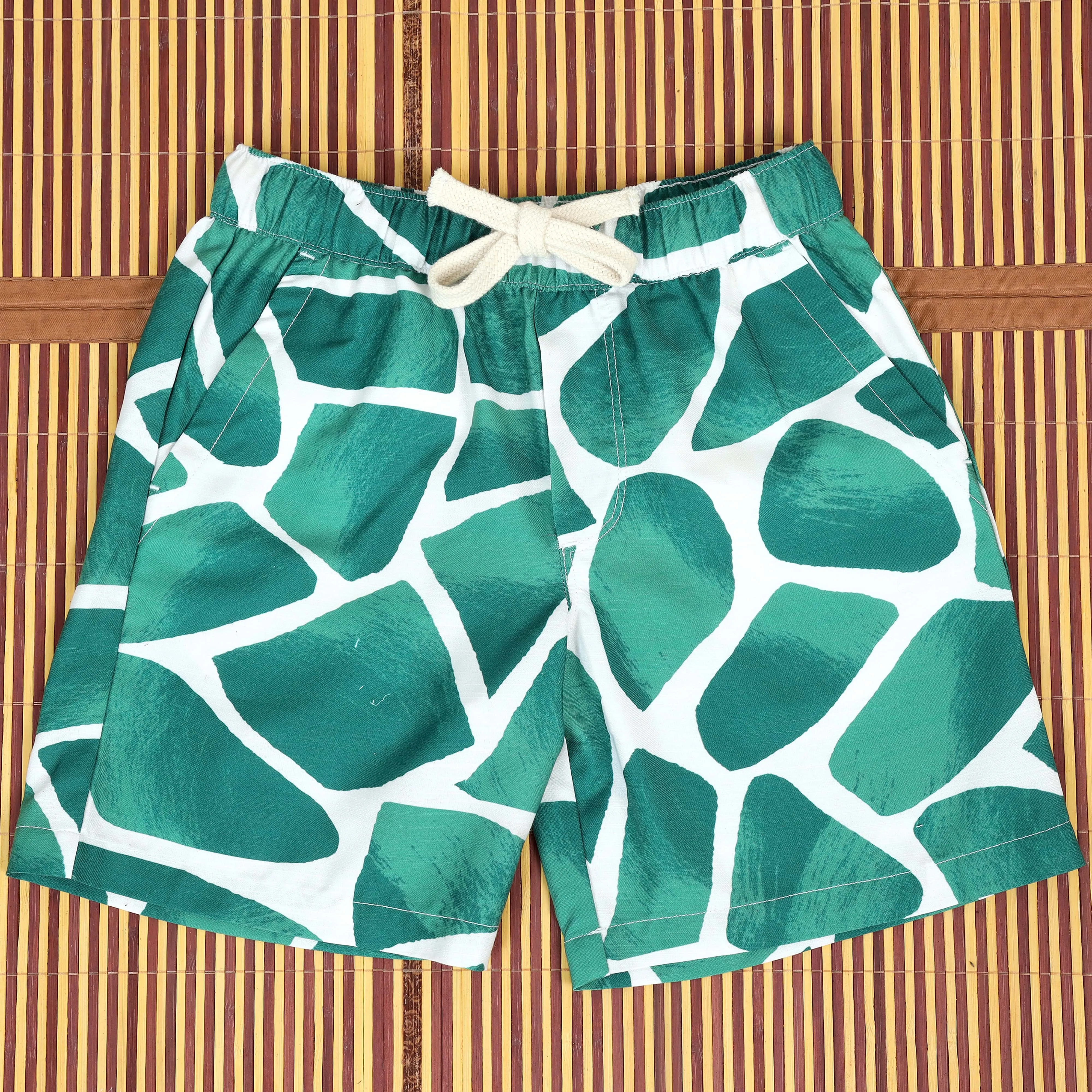 Zaraffah Printed Dark Green Short